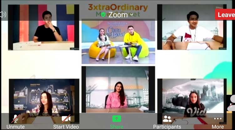 Virtual "3xtraOrdinary Meet and Greet" bersama Aditya Zoni, Zoe Jackson, Megan Domani, Jeremy Moeremans, dan Nabila Atmaja.