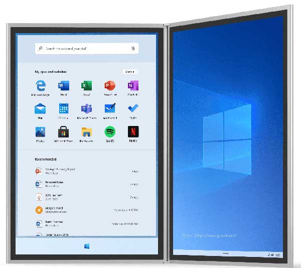 Tampilan menu Windows 10X. foto: repro ghacks.net