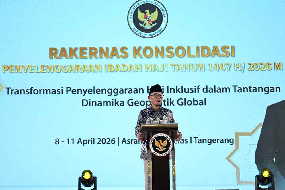 Wamenhaj Dahnil Anzar Simanjuntak dalam Rakernas Konsolidasi PPIH 2026 di Tangerang. (Ist)