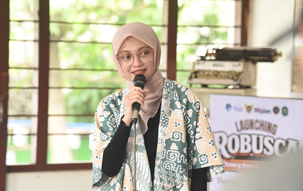 Wali Kota Kediri Vinanda Prameswati saat memberi sambutan. Foto: Ist.
