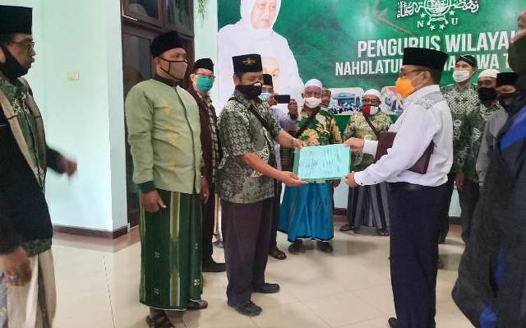 Acara tabayun itu 27 MWCNU se-Kota Surabaya diterima Muhammad Hasan Ubaidillah, Wakil Sekretaris PWNU Jatim, Kamis (10/9/2020). foto: ist/ bangsaonline.com