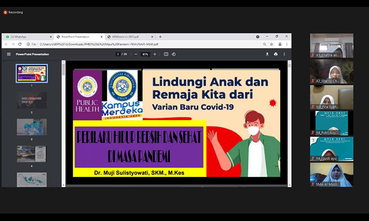 DARING: Siswa SMA Al Muslim menerima materi prokes Covid-19 saat MPLS. (foto: ist)