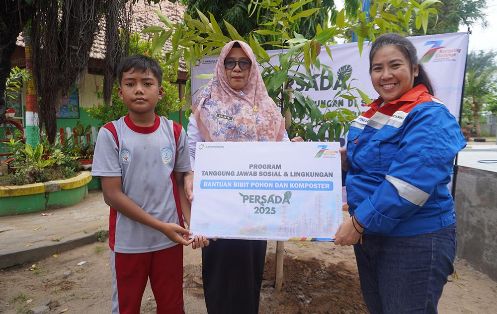Program Persada berupa pembuatan pupuk kompos dari sampah organik yang dilaksanakan PT PRPP untuk SDN 02 Beji, Kecamatan Jenu.