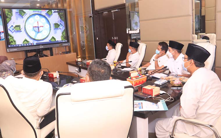 Pertemuan virtual antara Pemkot Pasuruan dengan Tim Bappenas RI membahas rencana revitalisasi Alun-Alun Kota Pasuruan, Jumat 5 Mei 2021.