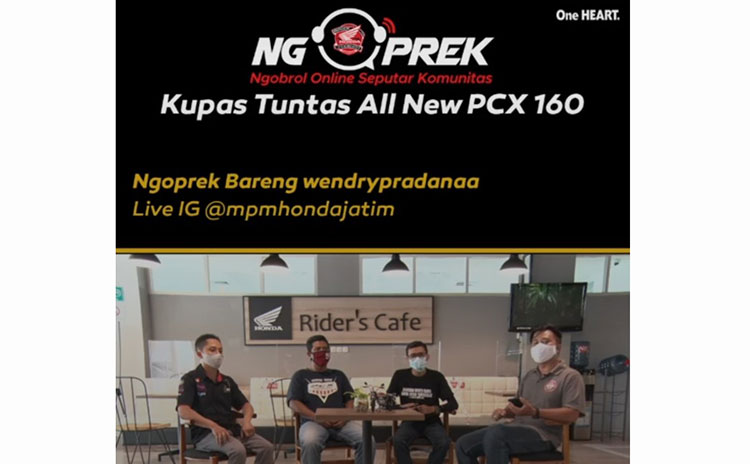 Ngobrol online yang dilakukan HPCI Capter Malang tentang Honda PCX160. (foto: ist)