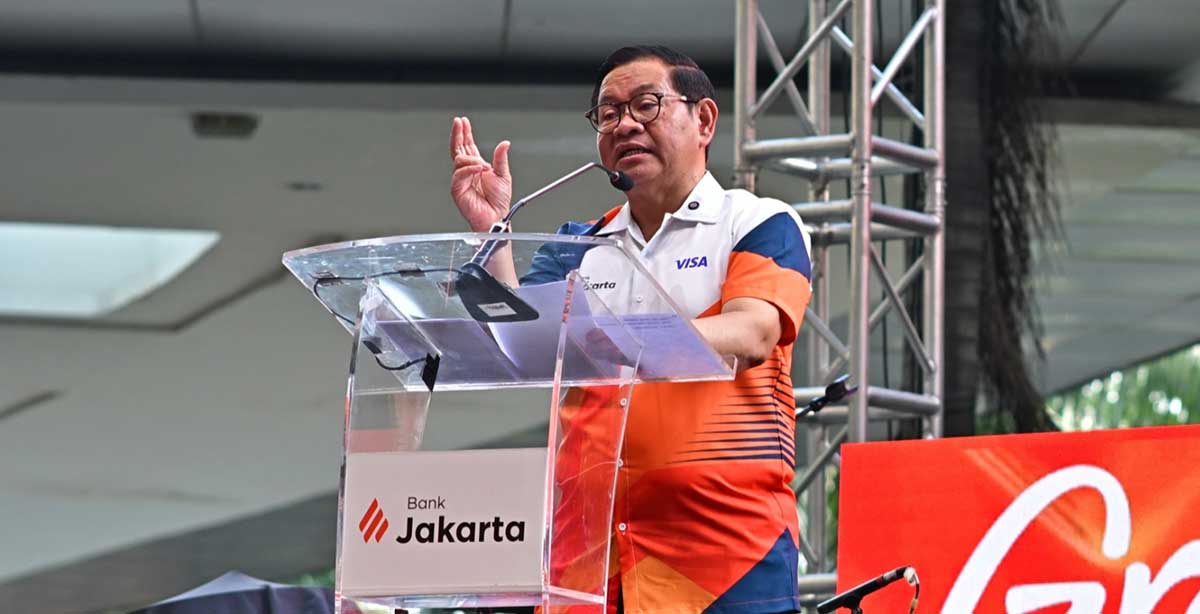 Gubernur DKI Jakarta, Pramono Anung, saat memberi sambutan.