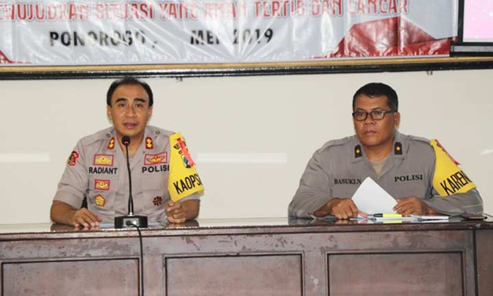Jelang Hari Raya, Polres Ponorogo Gelar Latihan Pra Ops Ketupat Semeru 2019