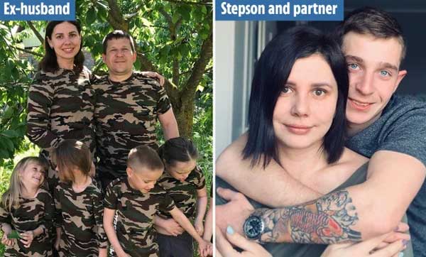 Marina bersama mantan suami dan anak angkatnya. Marina bersama anak tirinya, Vladimir. foto: the sun