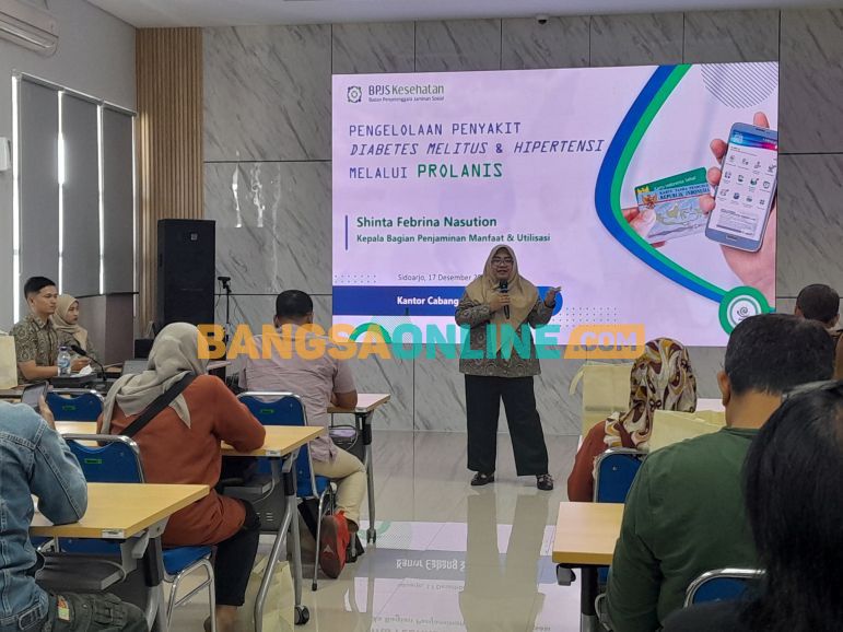BPJS Kesehatan Sidoarjo sat pemaparan soal program Prolanis, Rabu (17/12/2025). foto: Mustain/BANGSAONLINE