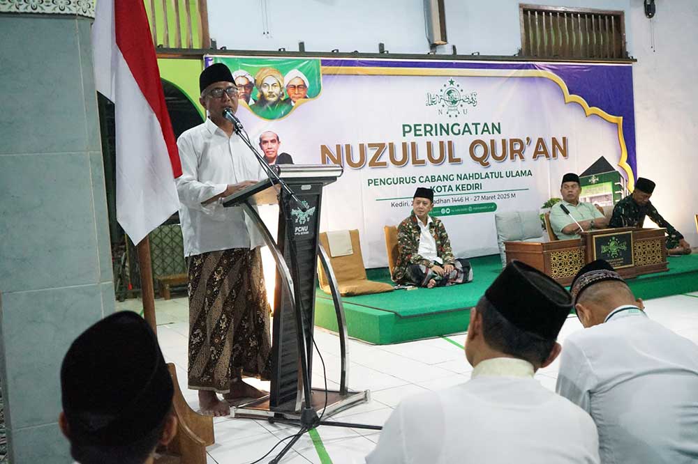 Wakil Wali Kota Kediri, Gus Qowim, saat memberi sambutan. (Ist)