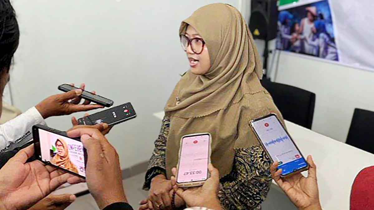 Kepala BPJS Kesehatan Cabang Madiun, Wahyu Dyah Puspitasari, saat memberi keterangan ke awak media.