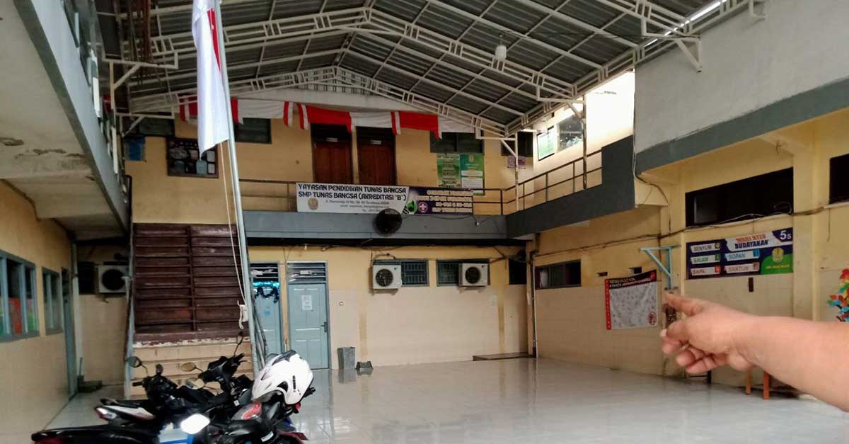 Lokasi pengeroyokan siswa SMK Tunas Wijaya, Surabaya.

