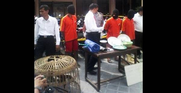 Polres Ngawi mengamankan bandar judi sabung ayam dan bandar judi dadu antarkota. Foto: zainal abidin/BangsaOnline.com