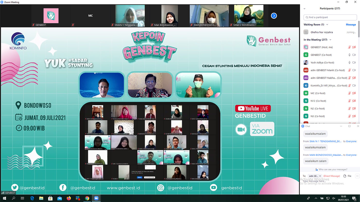 Forum “Kepoin Genbest” Bondowoso yang diselenggarakan pada Jumat (9/7/2021) secara virtual.