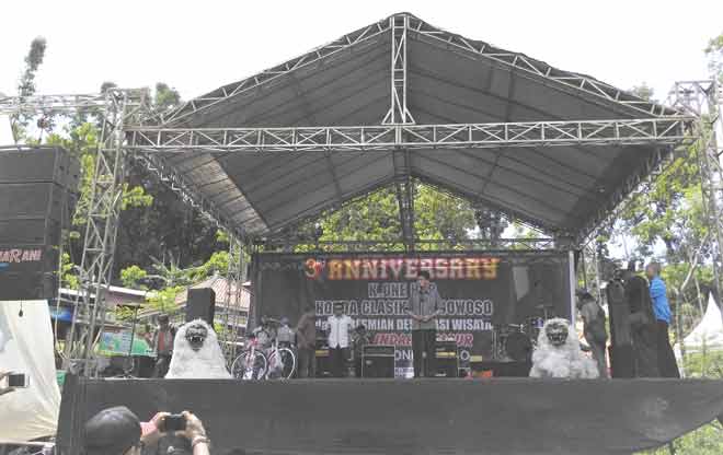 Bupati Amin saat sambutan peresmian Wisata Alam Rawa Indah Almor
