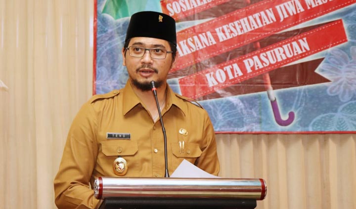 Plt. Wali Kota Pasuruan Raharto Teno Prasetyo memberikan sambutan saat membuka acara.