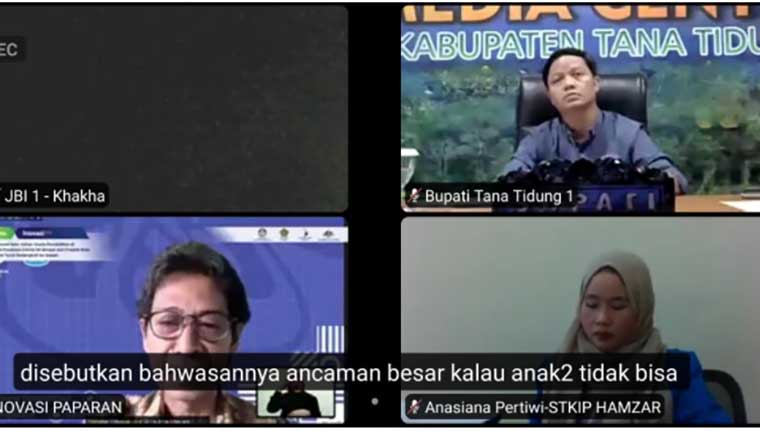 Kagiatan saat Webinar dalam pembahasan setahun pendidikan di masa pandemi.
