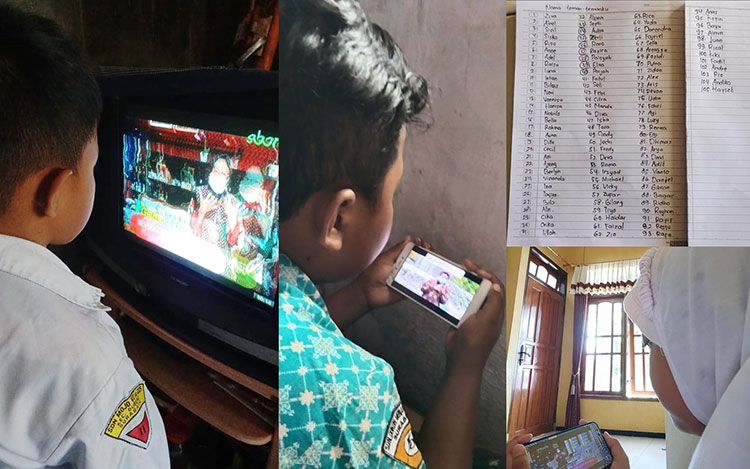 Para pelajar sedang mengikuti kelas Bu Guru Risma. (foto: ist).