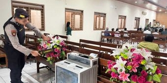 Demi Keamanan Ibadah Umat Nasrani, Polres Ngawi Sterilisasi Sejumlah Gereja