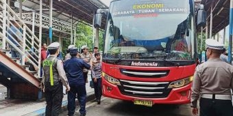 Persiapan Lebaran 2025, Subdit Kamsel Ditlantas Polda Jatim Ramp Check Bus di Terminal Bungurasih