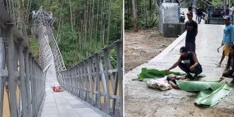 Jembatan Gantung di Semanten Pacitan Nyaris Putus, Dua Orang Dikabarkan Luka-luka