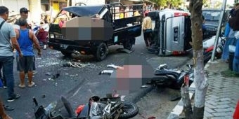 Siswi Berseragam Sekolah Tewas, saat Tabrakan Karambol di Magetan