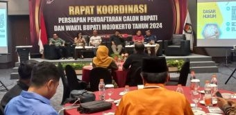 KPU Mojokerto Gelar Rakor Persiapan Pendaftaran Calon Bupati dan Wakil Bupati