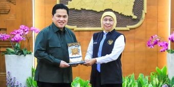 Dialog dengan Erick Thohir, Gubernur Khofifah Siap Dukung Penyelenggaraan Liga 3 dan Liga 4
