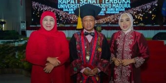 Hadiri Pengukuhan Rektor UTM Sebagai Guru Besar, Khofifah Ucapkan Selamat dan Sampaikan Apresiasinya