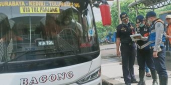Razia Jelang Libur Nataru, Petugas Dishub Keluarkan Paksa 6 Unit Bis dari Terminal Purabaya