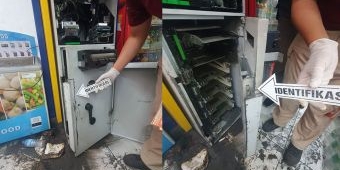 Mesin ATM di Minimarket By Pass Krian Sidoarjo Dibobol Kawanan Pencuri