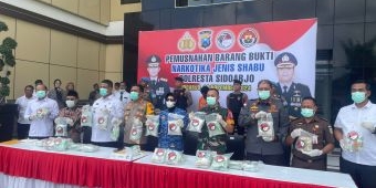 Satresnarkoba Polresta Sidoarjo Musnahkan 30 Kg Sabu Senilai Rp30 M dari Pengungkapan Kasus Juli