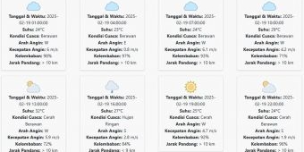 Cuaca Sidoarjo Hari ini Rabu, 19 Februari 2025: Diperkirakan Hujan di Sore Hari