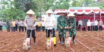 Dukung Program KPN, Kapolres Bangkalan Gelar Tanam Jagung Bersama Forkopimda dan Petani