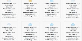 Cuaca Ponorogo Hari ini Rabu, 12 Maret 2025: Diperkirakan Cerah Berawan dengan Suhu 23-30 °C