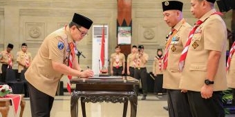 Lantik Mabi dan Saka 2024-2025, Pj. Gubernur Adhy Harap Jadi Satuan yang Siap Tanggulangi Bencana