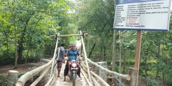​Baru Dianggarkan Rp 199 Juta, Jembatan di Ponorogo ini Berwujud Bambu dan Sesek