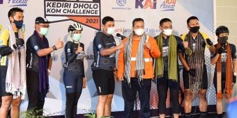 Kenalkan Kota Kediri, Mas Abu Lahap Jarak Tempuh 172 Km di KAI Kediri Dholo KOM Challenge 2021