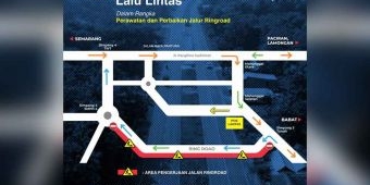 Sedang Perbaikan, Arus Lalin Jalan Ringroad Tuban Dialihkan