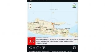 Gempa Magnitudo 3,3 Guncang Gresik