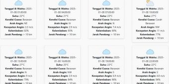 Cuaca Bondowoso Hari ini Rabu, 8 Januari 2025: Diperkirakan Berawan dengan Suhu 21-27 °C