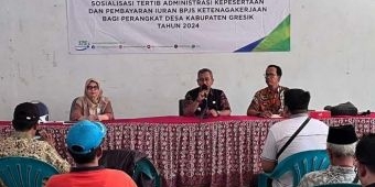 Lindungi Perangkat, Desa Sukowati Gresik Gelar Sosialisasi BPJS Ketenagakerjaan