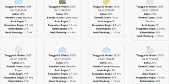 Cuaca Sidoarjo Hari ini Rabu, 12 Maret 2025: Diperkirakan Berawan dengan Suhu 24-31 °C