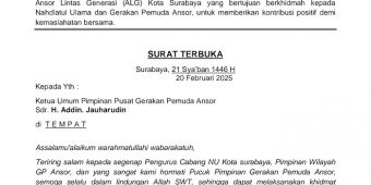 ALG Kirim Surat Terbuka Desak Ansor Pusat Ambil Alih Kepengurusan PC Surabaya, Begini Isinya