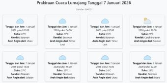 Cuaca Lumajang Hari ini Rabu, 7 Januari 2026: Diperkirakan Berawan dengan Suhu 22-28°C