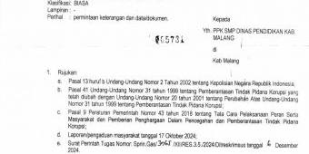 Beredar Surat Panggilan PPK SMP Kabupaten Malang oleh Polda Jatim Terkait Korupsi DAK 2023