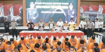 Hasil Operasi Pekat Semeru 2025, Polresta Sidoarjo Amankan 197 Tersangka dari 185 Kasus