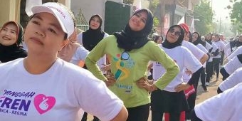 Peringati HKN 2024, Bunda Fey-Mbak Regina Ikut Senam Sehat di Kelurahan Bujel