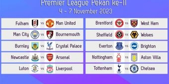 Jadwal Liga Inggris 2023/2024 Pekan ke-11: Fulham vs Manchester United, Tottenham Jamu Chelsea