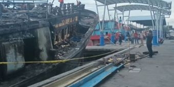 Polisi Usut Terbakarnya Kapal Ikan di Pelabuhan Perikanan Pantai Mayangan Kota Probolinggo
